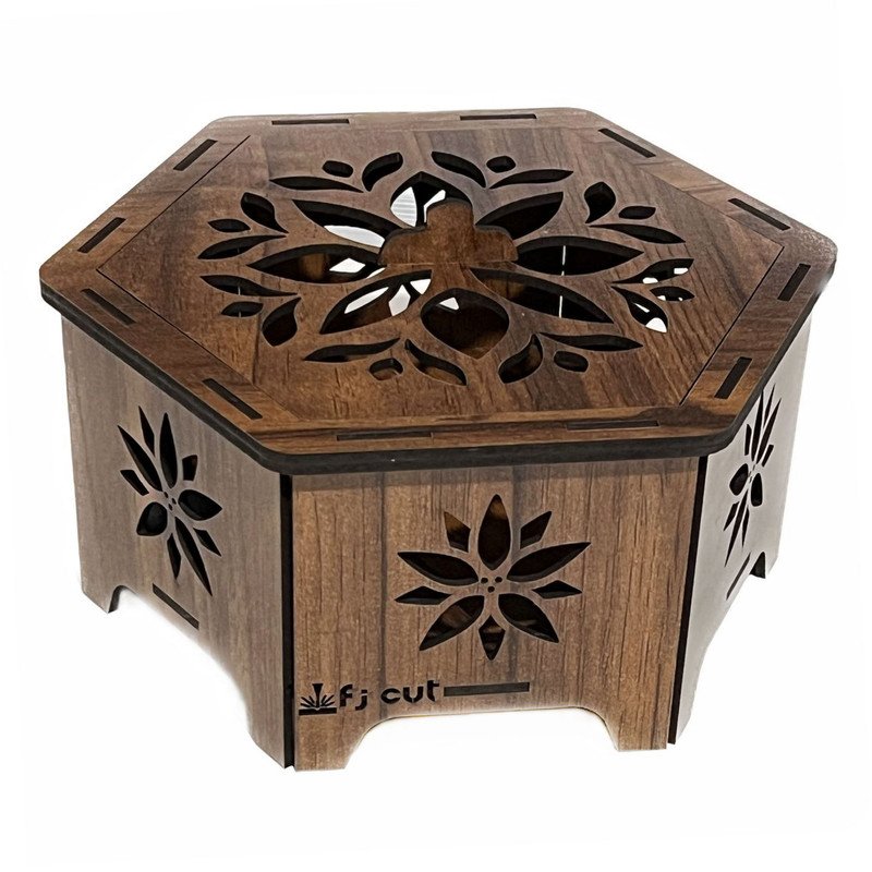 شکلات خوری چوبی طرح شش ضلعی - طراحی مدرن و هندسی برای پذیرایی