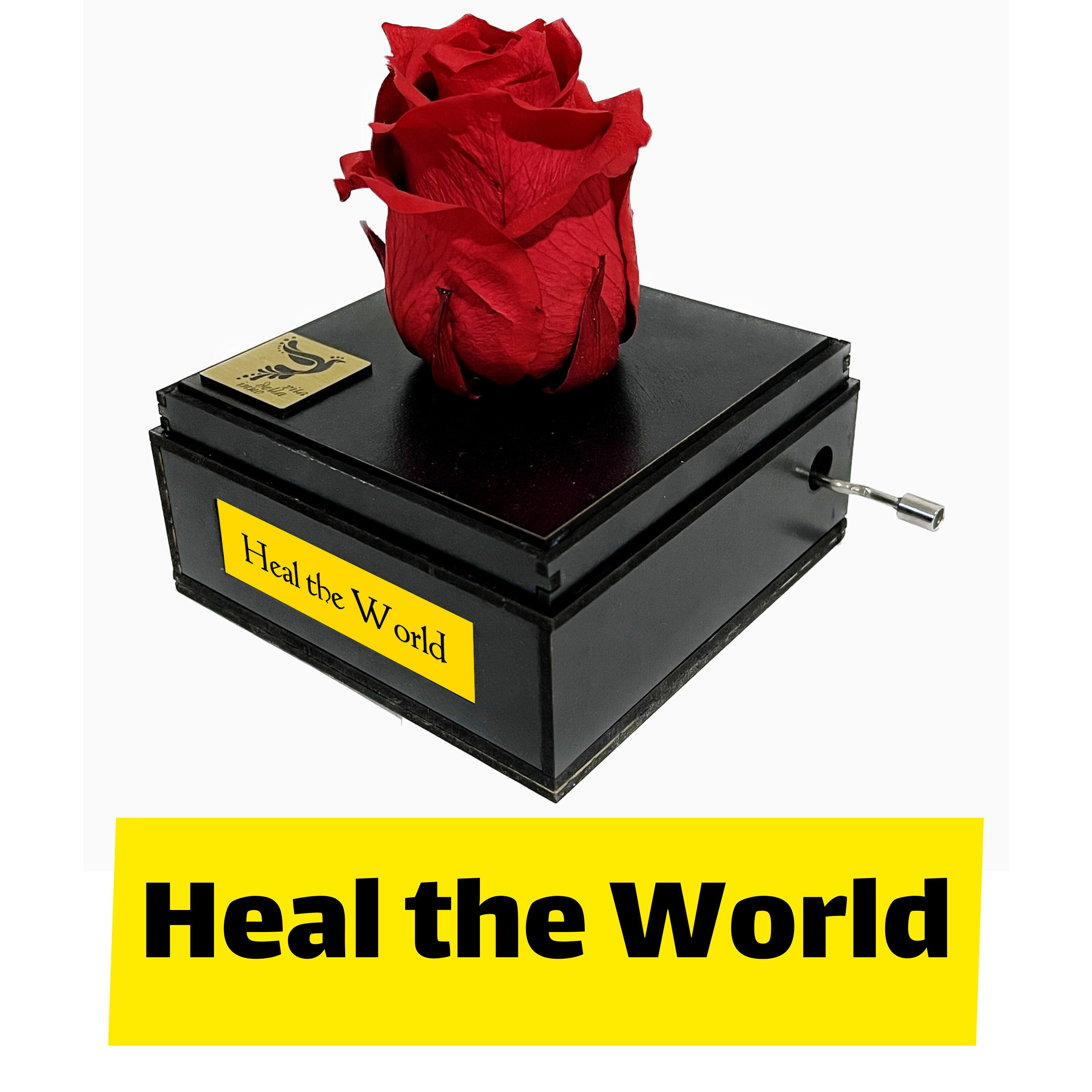 جعبه موزیکال اینو دلا ویتا طرح گل رز جاودان ملودی Heal the World